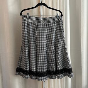 Vintage Gingham Lace Skirt Midi Size 10